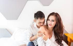 happy couple relaxing